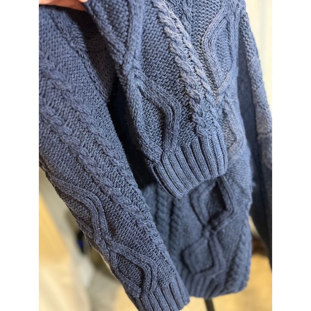 Princess Polly Blue Cable Knit Oversized Crew Neck Sweater L/XL - Picture 6 of 11